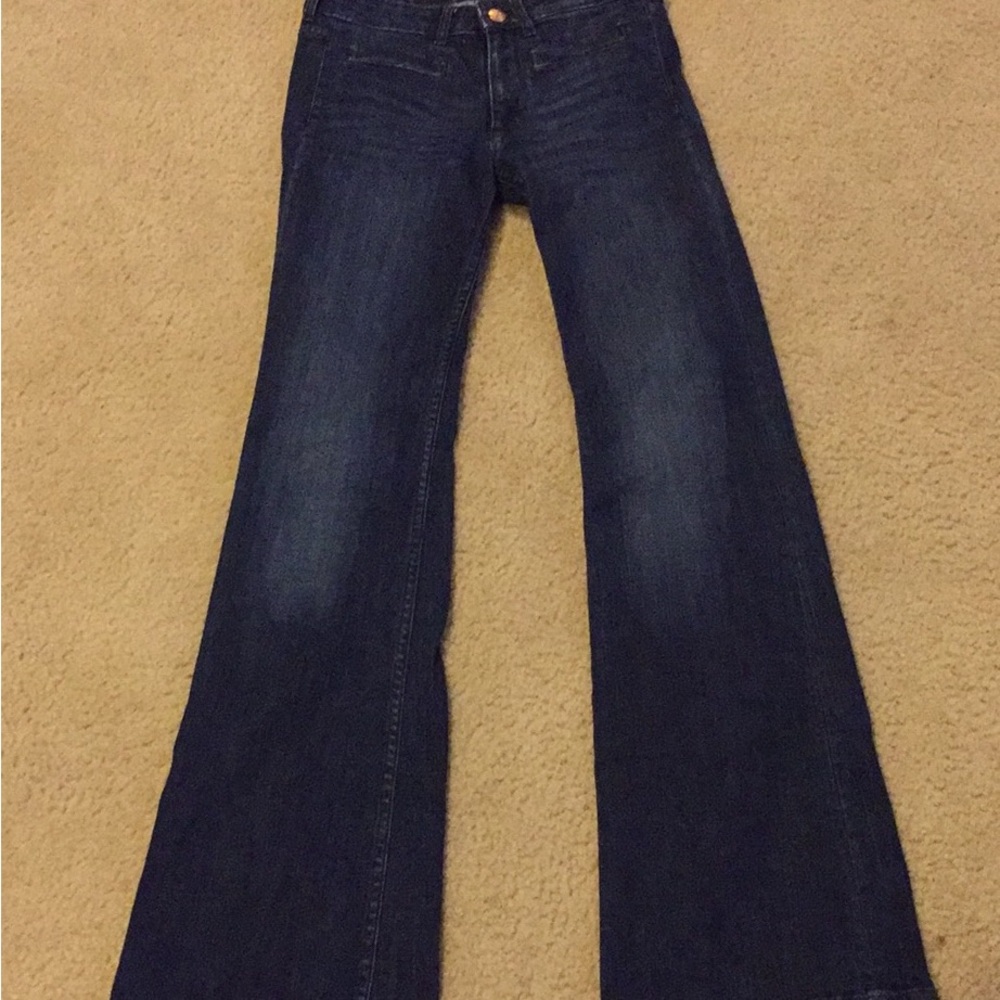 7 For All Mankind Dark Blue Flare Jeans